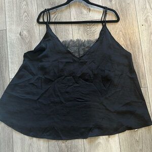 Free People Black silk tank